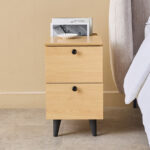 Compacto 1 Drawer 1 Door Night Stand with 2 Vertical Shelves