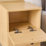 Compacto 1 Drawer 1 Door Night Stand with 2 Vertical Shelves