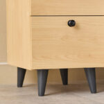 Compacto 1 Drawer 1 Door Night Stand with 2 Vertical Shelves