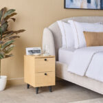 Compacto 1 Drawer 1 Door Night Stand with 2 Vertical Shelves