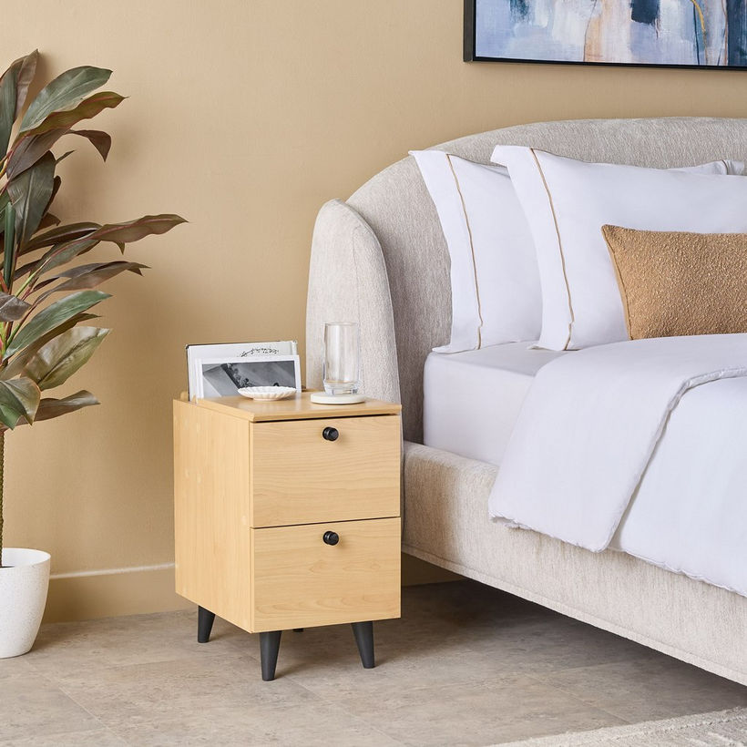 Compacto 1 Drawer 1 Door Night Stand with 2 Vertical Shelves - Image 8