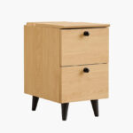 Compacto 1 Drawer 1 Door Night Stand with 2 Vertical Shelves