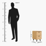 Compacto 1 Drawer 1 Door Night Stand with 2 Vertical Shelves