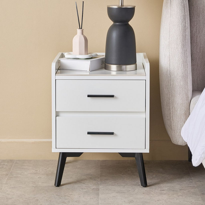 Marwell Compact 2-Drawer Sintered Stone Top Nightstand - Image 3
