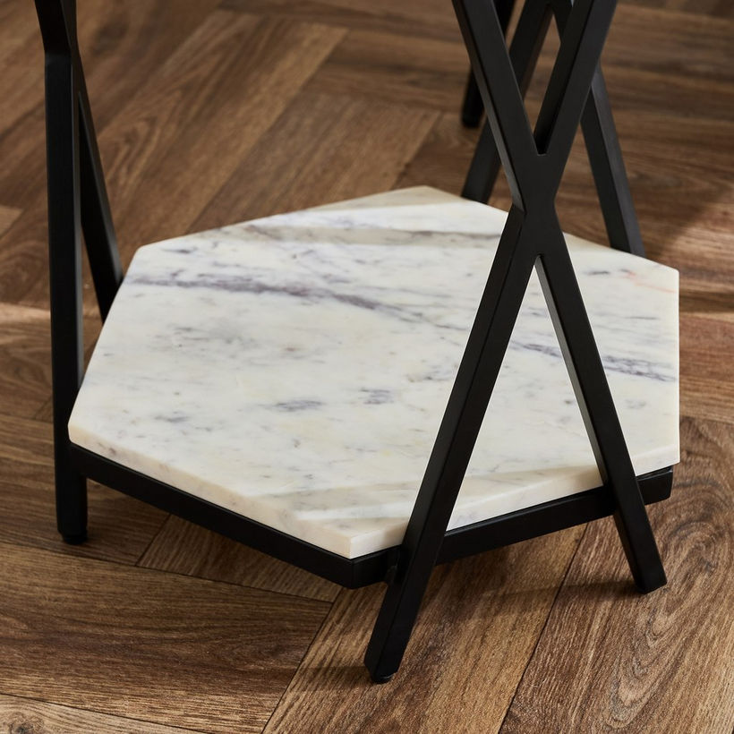 Cavon Versa Genuine Marble Top Octagon End Table - Image 5