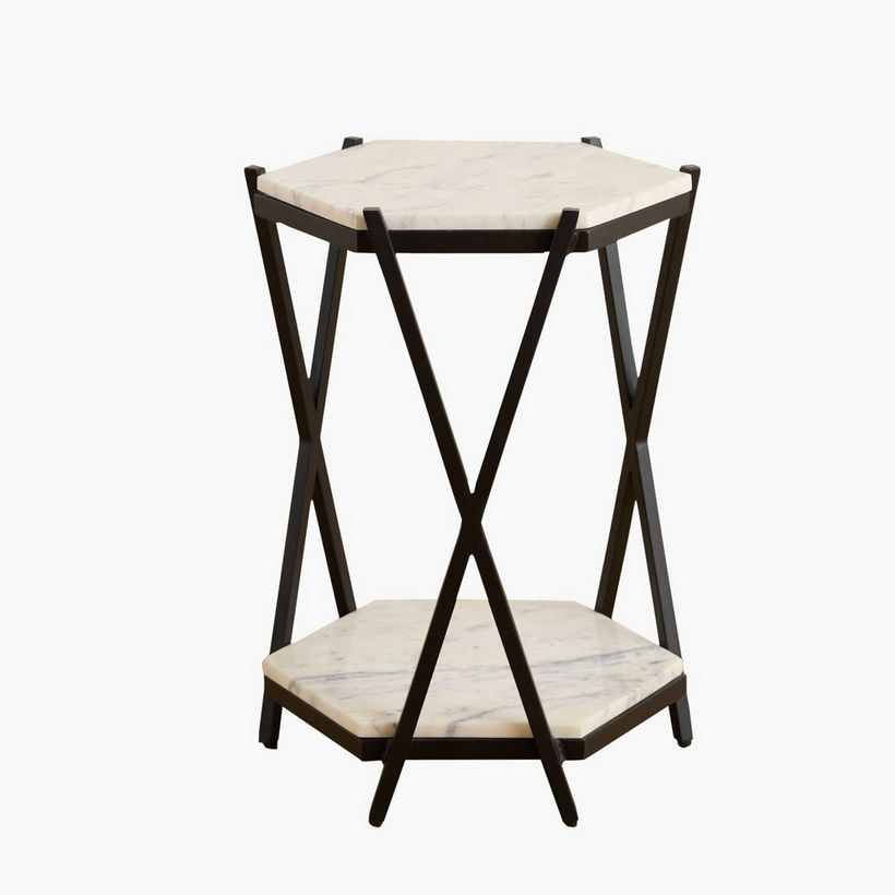 Cavon Versa Genuine Marble Top Octagon End Table - Image 7