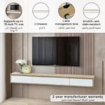 Alford 1.8 Meter Wall Mount TV Unit for TV up to 75 inches