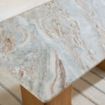 Cavon Bellmar Genuine Marble Top 6-Seater Dining Table with Solid Wood Base