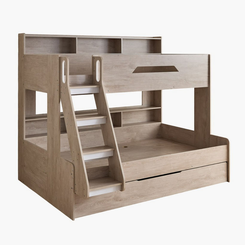 Ivory Halmstad Single Bunk Bed with Trundle - 90x200 and 120x200 cm - Image 2