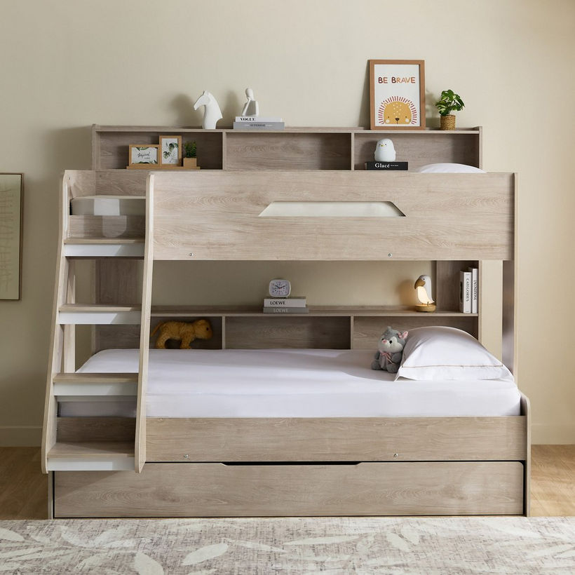 Ivory Halmstad Single Bunk Bed with Trundle - 90x200 and 120x200 cm - Image 3