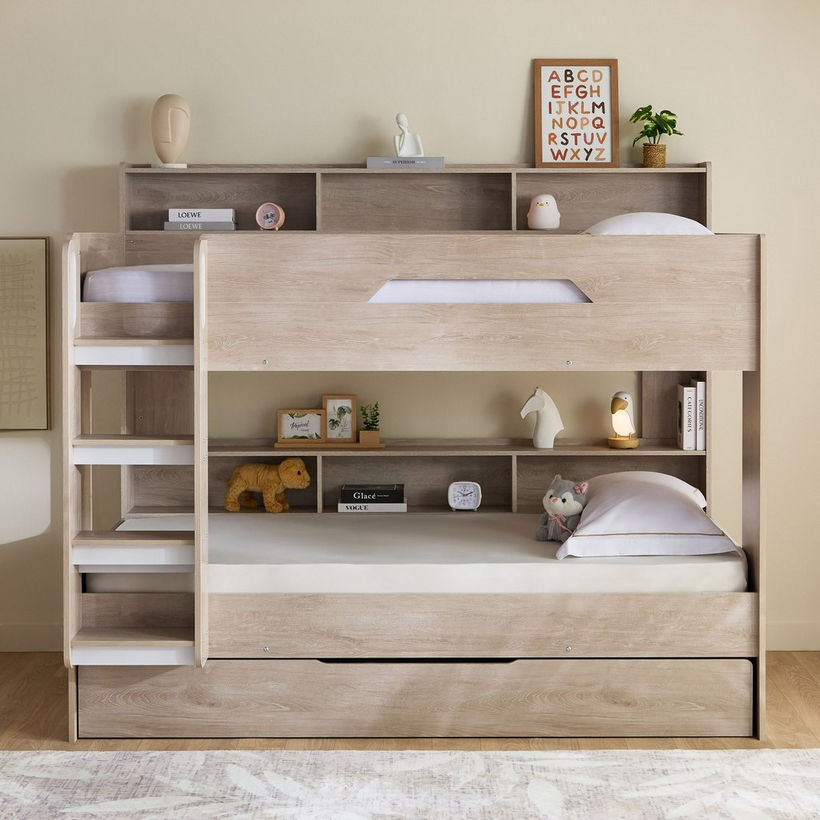 Ivory Halmstad Single Bunk Bed with Trundle - 90x200 cm - Image 3