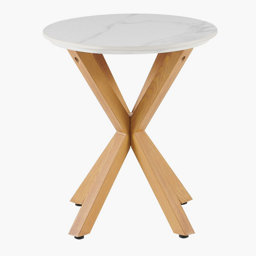 Welwick Round Sintered Stone Top End Table - Image 3
