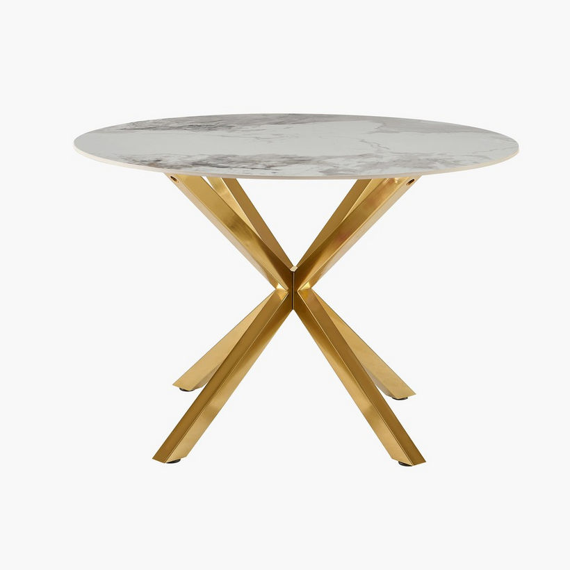 Welwick 4-Seater Round Sintered Stone Top Dining Table - Image 3