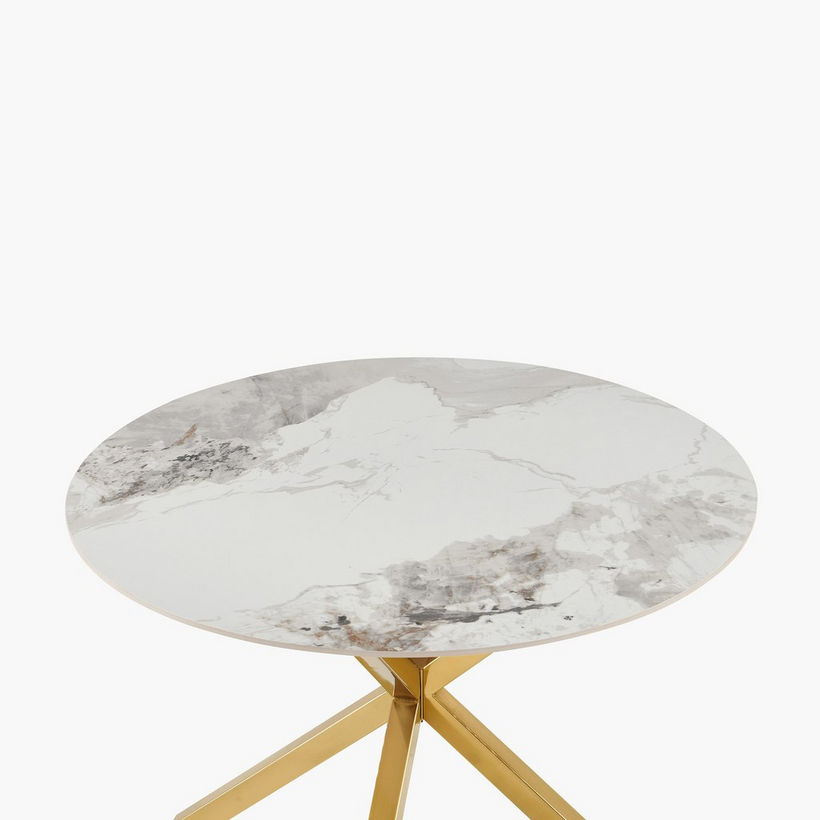 Welwick 4-Seater Round Sintered Stone Top Dining Table - Image 4