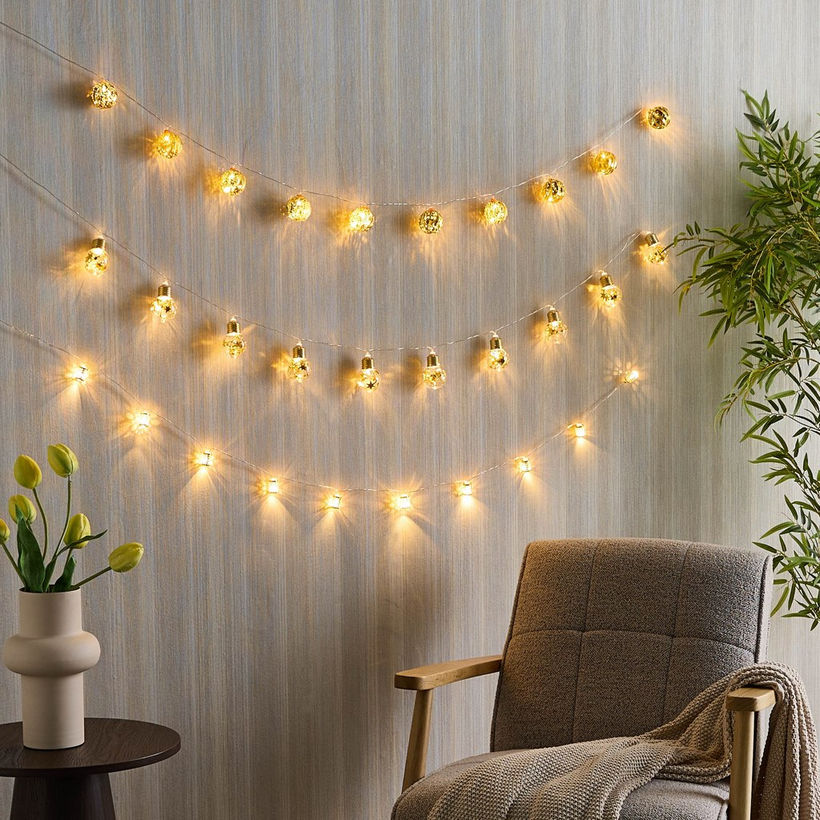 Orla 3AA 10 LED Ball with Stripes String Light - 172 cm - Image 10