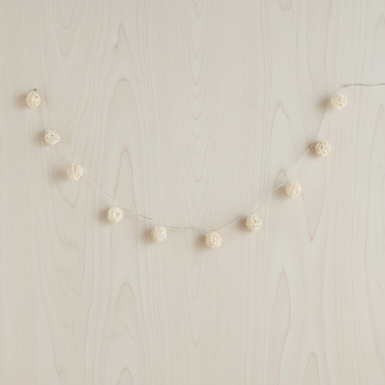 Rattan Ball 3AA 10 LED Stipe String Light - 172 cm