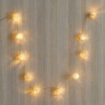 Rattan Ball 3AA 10 LED Stipe String Light - 172 cm