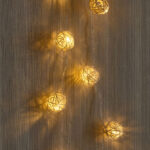Rattan Ball 3AA 10 LED Stipe String Light - 172 cm