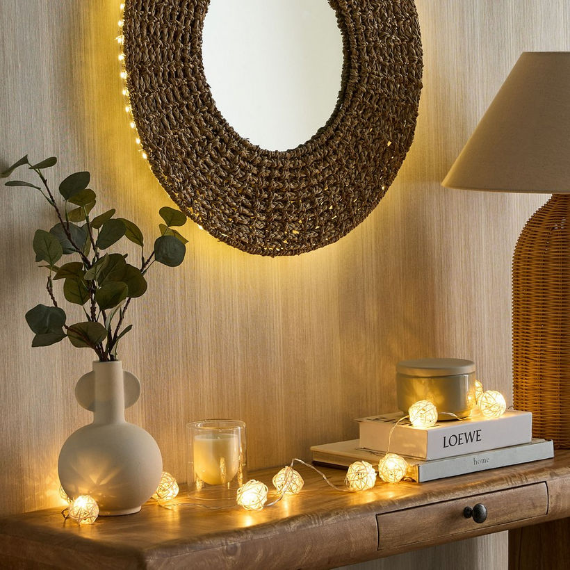 Rattan Ball 3AA 10 LED Stipe String Light - 172 cm - Image 10