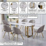 Pearl 6-Seater Sintered Stone Top Dining Table