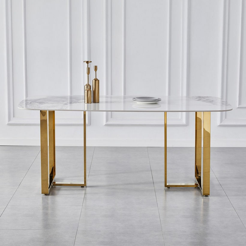 Pearl 6-Seater Sintered Stone Top Dining Table - Image 3