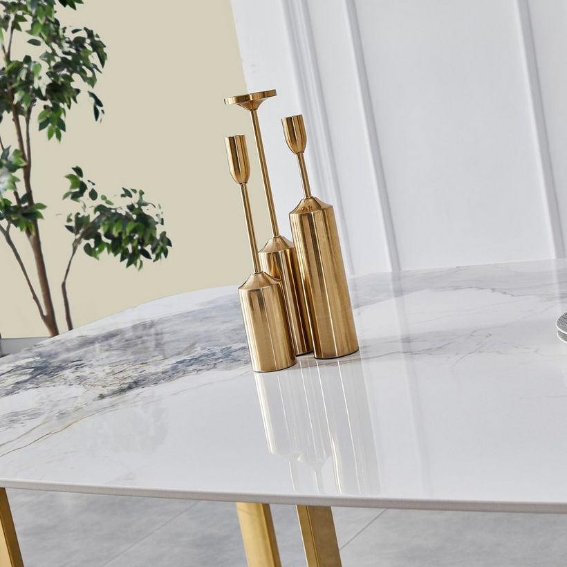 Pearl 6-Seater Sintered Stone Top Dining Table - Image 6