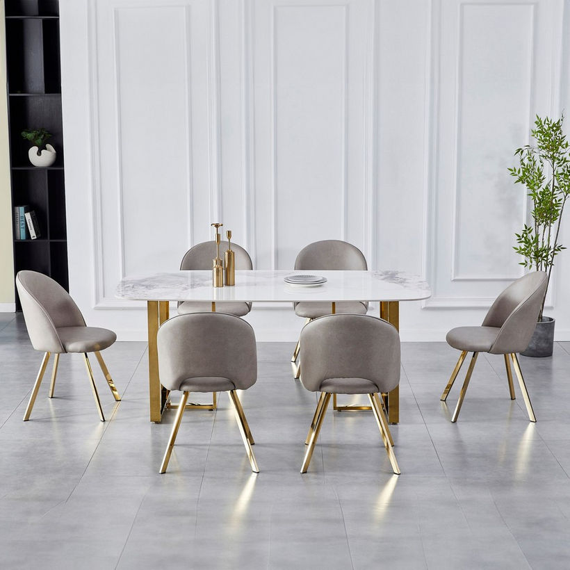 Pearl 6-Seater Sintered Stone Top Dining Table - Image 9