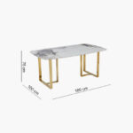Pearl 6-Seater Sintered Stone Top Dining Table