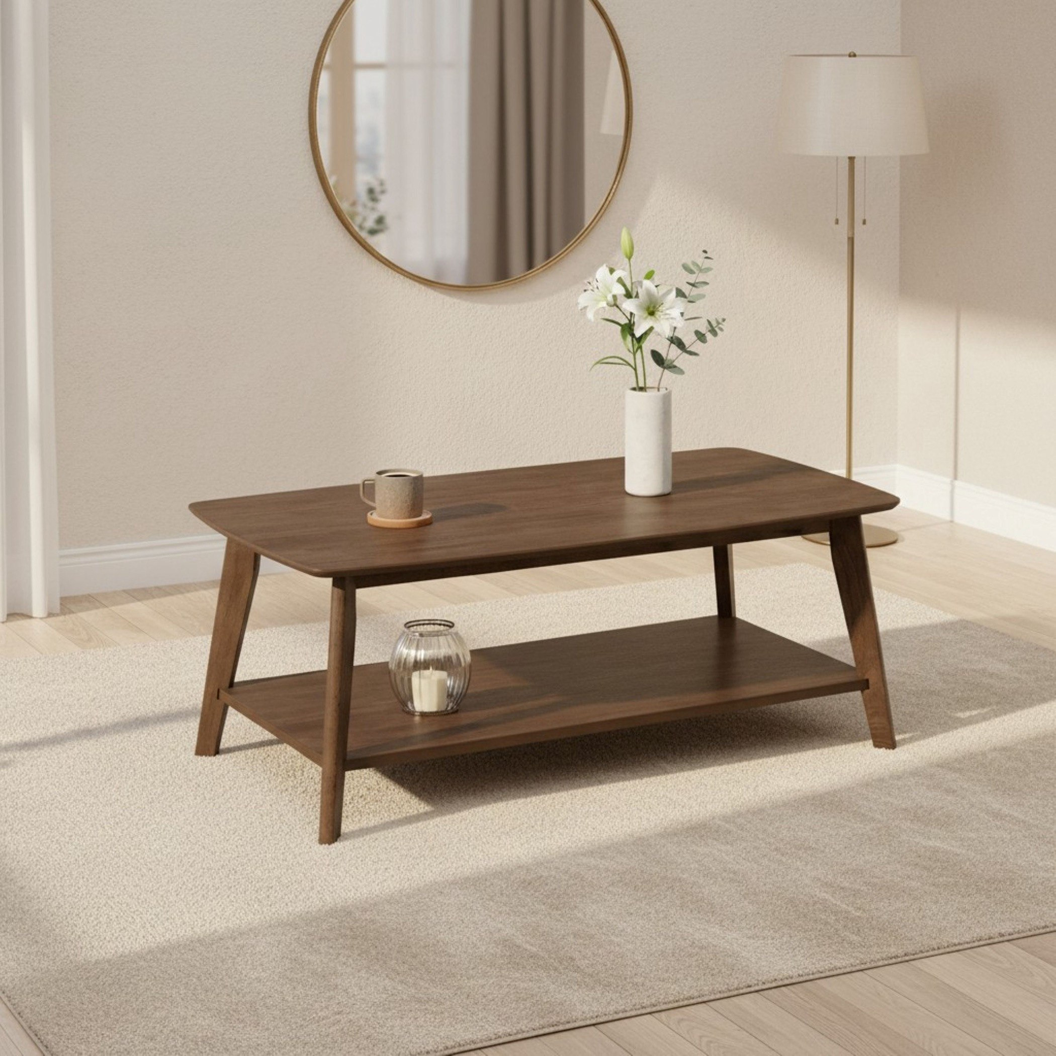 Scandi Coffee Table with Shelf
