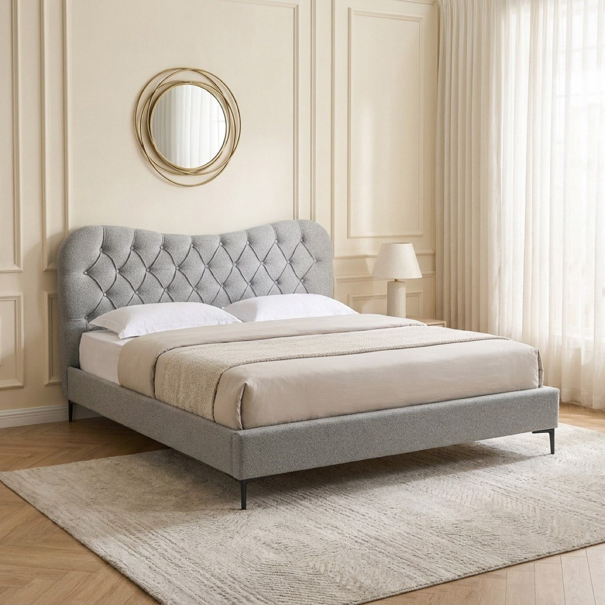 Movo Nordica Medora Upholstered Queen Bed - 160x200 cm