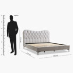 Movo Nordica Medora Upholstered Queen Bed - 160x200 cm