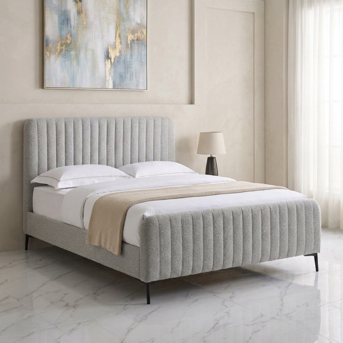 Movo Ruby Stanley Upholstered Queen Bed - 160x200 cm