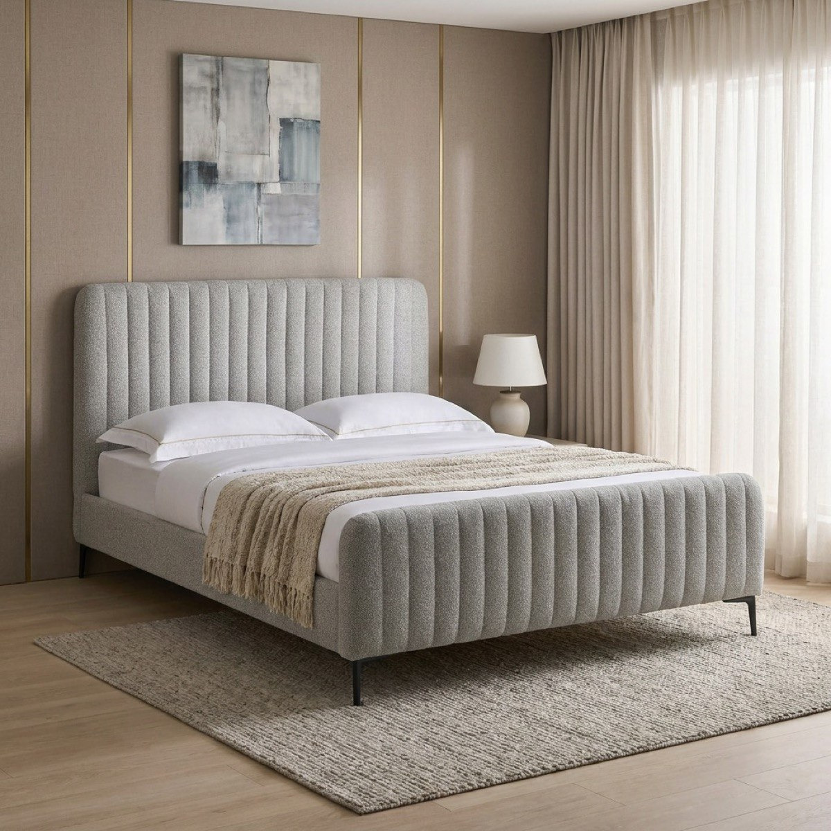 Movo Ruby Stanley Upholstered King Bed - 180x200 cm