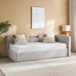 Movo Nordica Malta Single Day Bed with Headboard Storage - 90x200 cm