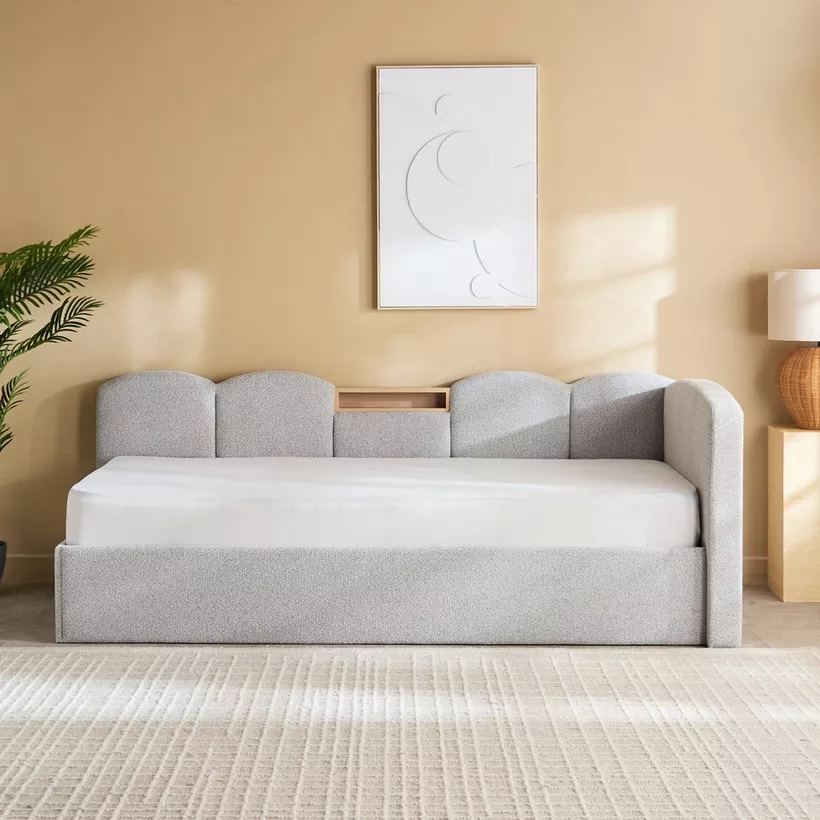 Movo Nordica Malta Single Day Bed with Headboard Storage - 90x200 cm - Image 3
