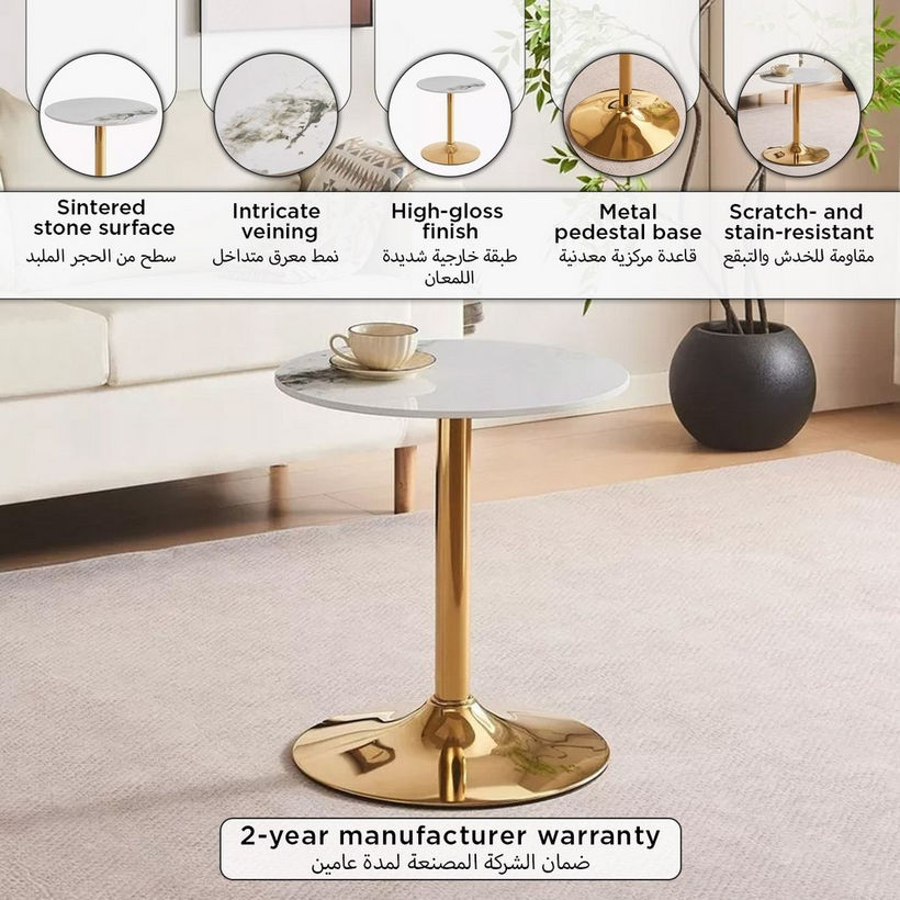 Elvis NXT Sintered Stone Round End Table - Image 2
