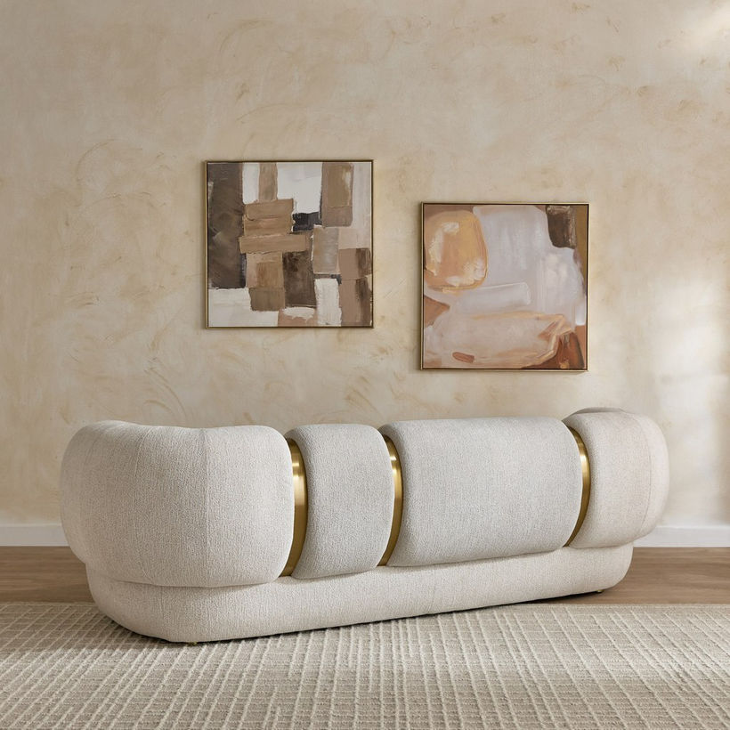 Bellmere 3-Seater Large Fabric Sofa with 3 Cushions - Image 4
