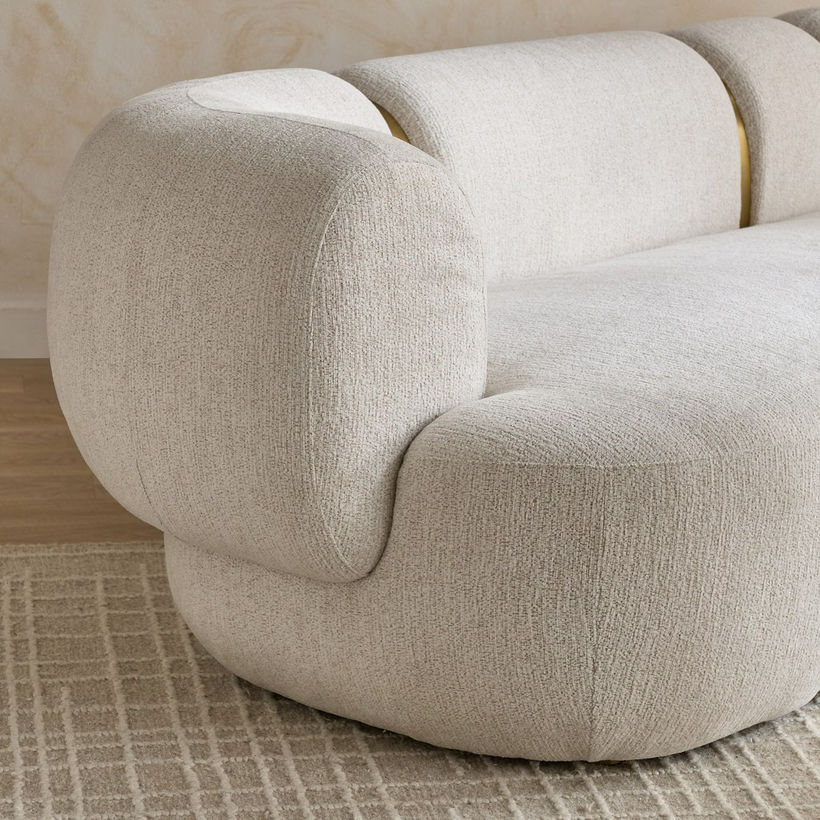 Bellmere 3-Seater Large Fabric Sofa with 3 Cushions - Image 7
