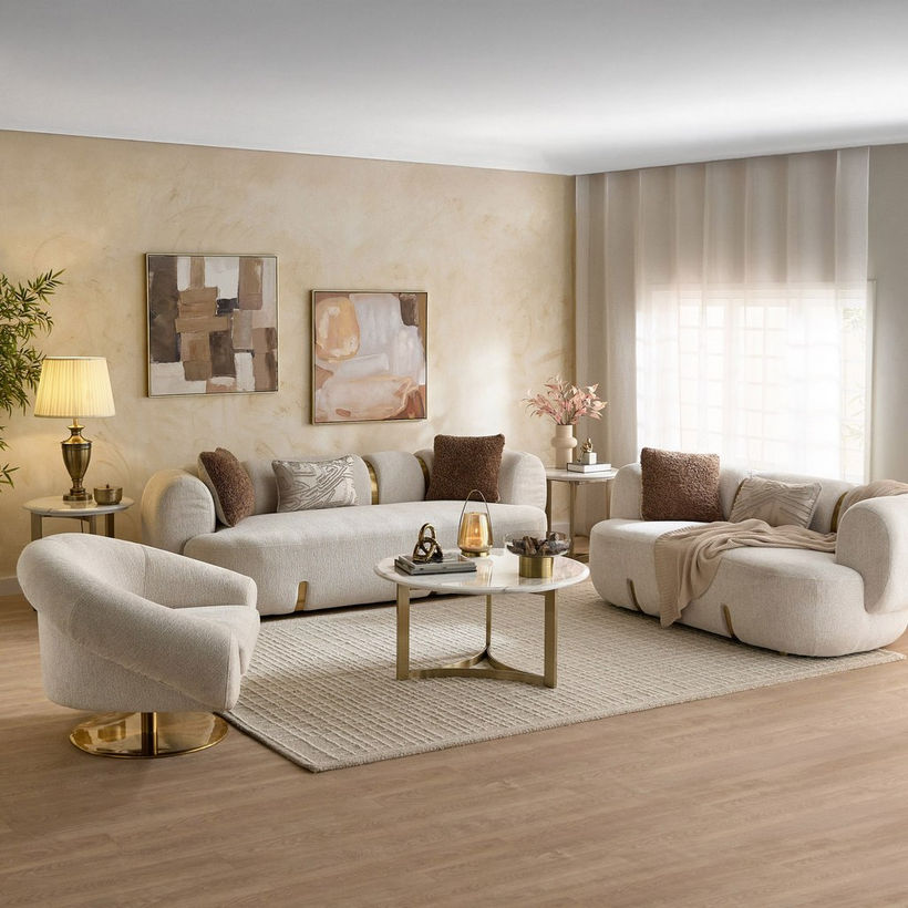 Bellmere 3-Seater Large Fabric Sofa with 3 Cushions - Image 8