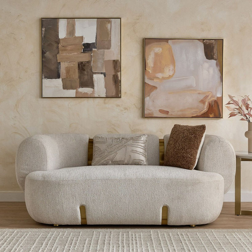 Bellmere 2-Seater Fabric Sofa with 2 Cushions - Image 3