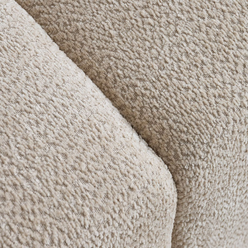 Scallop 3-Seater Fabric Sofa with 3 Cushions - Image 8