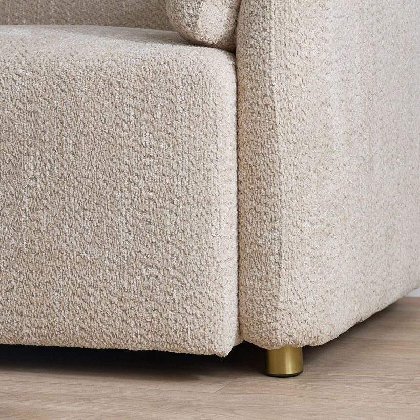 Scallop 3-Seater Fabric Sofa with 3 Cushions - Image 9