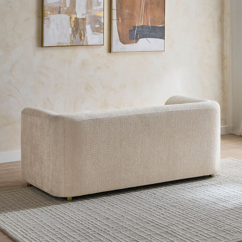 Scallop 2-Seater Fabric Sofa with 2 Cushions - Image 4