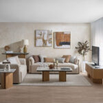 Scallop 2-Seater Fabric Sofa with 2 Cushions