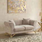 Hudson 2-Seater Fabric Sofa with 2 Cushions