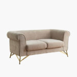 Hudson 2-Seater Fabric Sofa with 2 Cushions