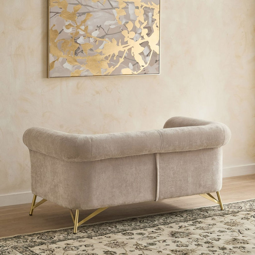 Hudson 2-Seater Fabric Sofa with 2 Cushions - Image 4