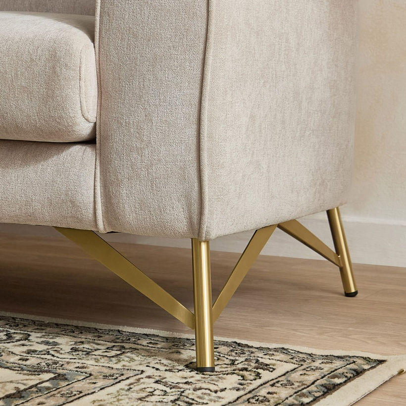 Hudson 2-Seater Fabric Sofa with 2 Cushions - Image 9