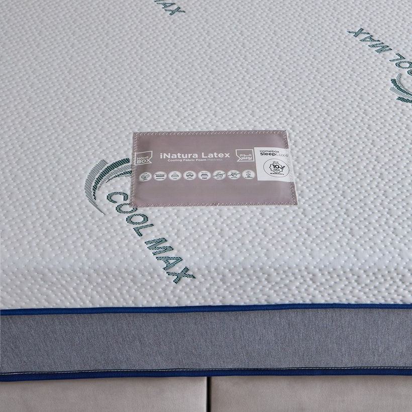 iSleepLuxe iCooltex Natura Latex Cooling Fabric Medium Firm Foam Queen Mattress - 160x200x25 cm - Image 9