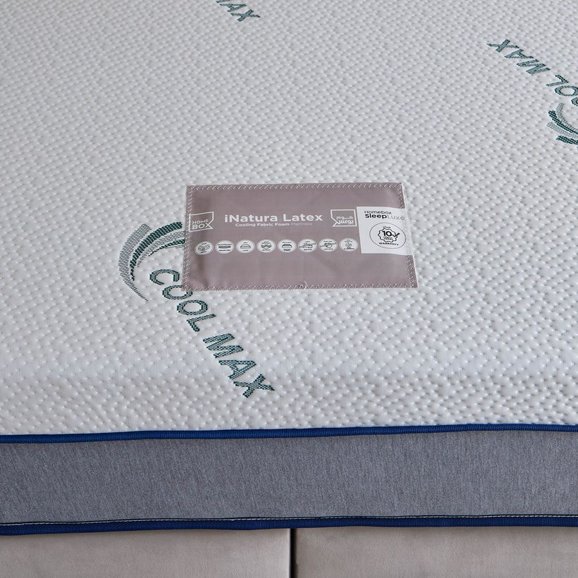 iSleepLuxe iCooltex Natura Latex Cooling Fabric Medium Firm Foam King Mattress - 180x200x25 cm - Image 6